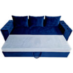Canapea Extensibila Gloria, 245x85x85cm, 3 locuri, Velutto 11 Blue, Glasspandoor - imagine 6