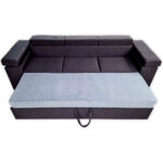 Canapea Extensibila Lotus, 240x80x85cm, 3 locuri, Amore 104 Steel, Glasspandoor - imagine 6