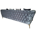 Canapea Extensibila Madrid Electric, 240x95x75cm, 3 locuri, Baby Face V-27 Grey, Glasspandoor - imagine 7