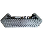 Canapea Extensibila Madrid Electric, 240x95x75cm, 3 locuri, Baby Face V-27 Grey, Glasspandoor - imagine 8