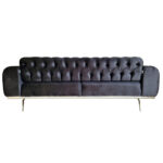 Canapea Extensibila Sahra, 190x100x75cm, 2 locuri, Luna V-23 Dark Grey, Glasspandoor - imagine 7