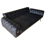 Canapea Extensibila Sahra, 190x100x75cm, 2 locuri, Luna V-23 Dark Grey, Glasspandoor - imagine 8