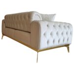 Canapea Extensibila Sahra, 190x95x75cm, 2 locuri, Baby Face V-01 Beige, Glasspandoor - imagine 6