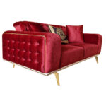 Canapea Extensibila Valentina, 190x100x75cm, 2 locuri, Luna V-09 Bordo, Glasspandoor - imagine 6