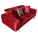 Canapea Extensibila Valentina, 190x100x75cm, 2 locuri, Luna V-09 Bordo, Glasspandoor - imagine 7