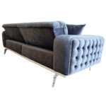 Canapea Extensibila Valentina, 230x100x75cm, 3 locuri, Luna V-19 Antracit, Glasspandoor - imagine 6