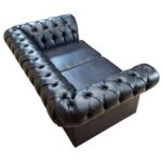 Canapea Fixa Chesterfield, 200x100x75cm, 2 locuri, Cayenne 1114 Black, Glasspandoor - imagine 7