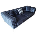 Canapea Fixa Madrid, 200x95x75cm, 2 locuri, Luna V-19 Antracith, Glasspandoor - imagine 6