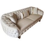 Canapea Fixa Manolya, 250x100x75cm, 3 locuri, Luna V-02 Beige, Glasspandoor - imagine 7