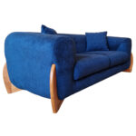 Canapea Fixa Royal, 195x100x75cm, 2 locuri, Velur 08 Blue, Glasspandoor - imagine 6