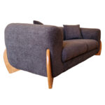 Canapea Fixa Royal, 195x100x75cm, 2 locuri, Velur 14 Brown, Glasspandoor - imagine 6