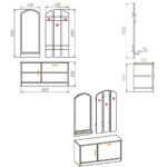 Cuier Olga ro,100x36x150 cm, K002 stejar - imagine 6