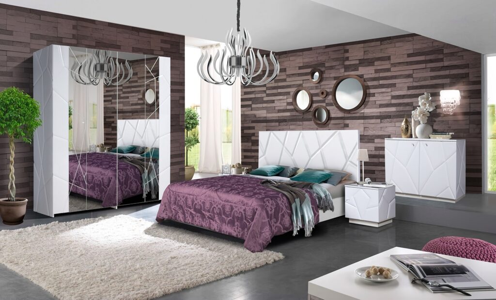 DORMITOR KENZO P160 ALB LUCIOS