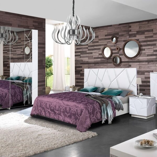 DORMITOR KENZO P160 ALB LUCIOS