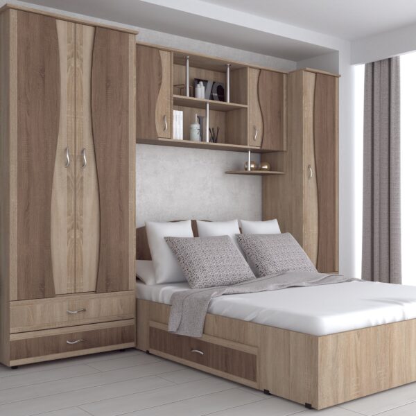 Dormitor Tineret cu D2 - Sonoma/Trufe