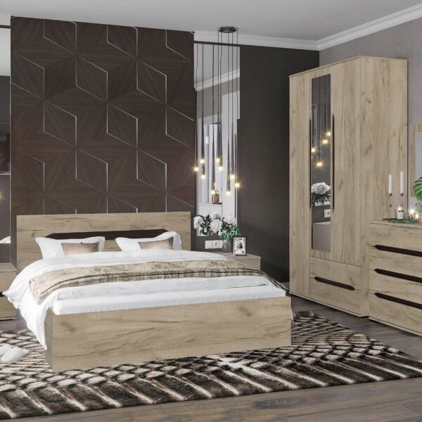 Dormitor Valencia dulap 3 usi stejar k002