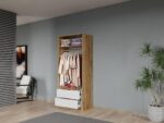 Dulap dormitor Alb+Stejar Adapto C02 - imagine 3