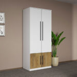 Dulap dormitor Alb+Stejar Eclipse C02