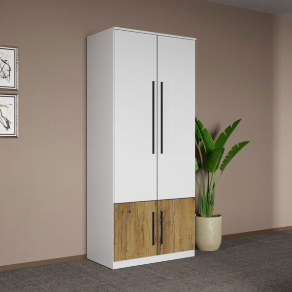 Dulap dormitor Alb+Stejar Eclipse C02