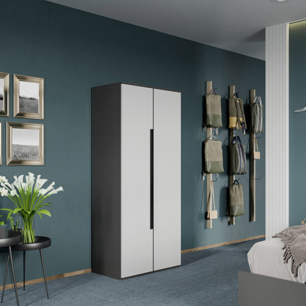 Dulap dormitor Gri/Alb Oasis C03