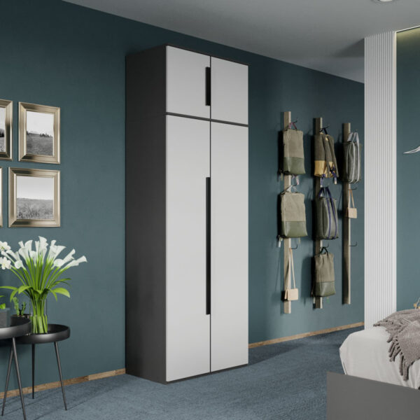 Dulap dormitor Gri/Alb Oasis C04