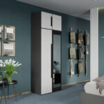 Dulap dormitor Gri/Alb+Oglinda Oasis C06