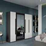 Dulap dormitor Gri/Alb+Oglinda Oasis C11