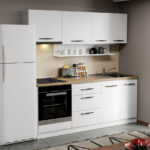 Mobila Bucatarie Alba C01 Ivory 200 cm