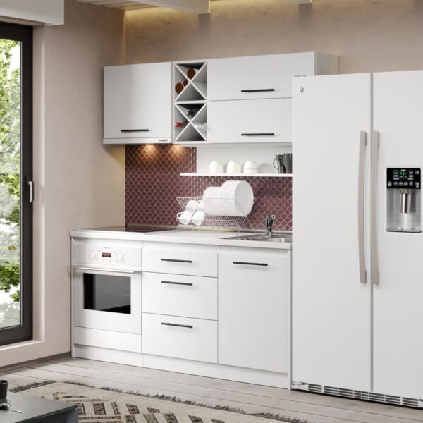Mobila Bucatarie Alba C03 Pearl 170 cm