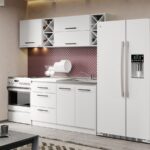 Mobila Bucatarie Alba C08 Pearl 200 cm