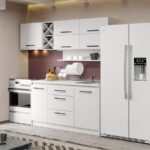 Mobila Bucatarie Alba C11 Pearl 210 cm