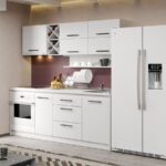 Mobila Bucatarie Alba C12 Pearl 210 cm