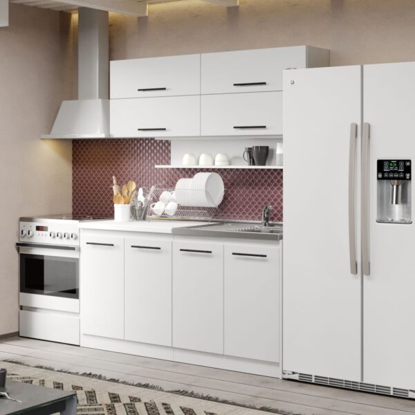 Mobila Bucatarie Alba C13 Pearl 160 cm