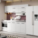 Mobila Bucatarie Alba C14 Pearl 220 cm