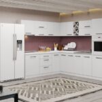 Mobila Bucatarie Alba C61 Pearl 220×270 cm