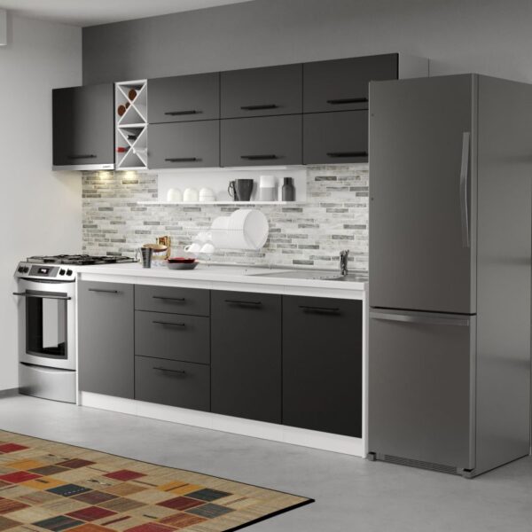 Mobila Bucatarie Gri / Alb C31 Bold 270 cm