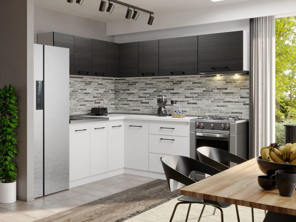 Mobila Bucatarie Soft Alb/Ferrara 180x220 cm C09