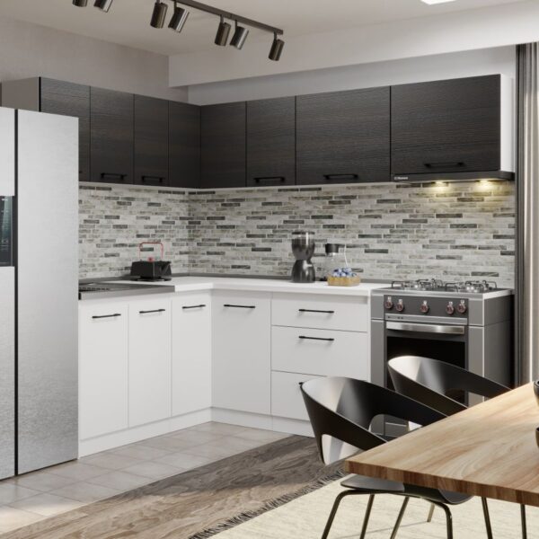 Mobila Bucatarie Soft Alb/Ferrara 180x220 cm C09