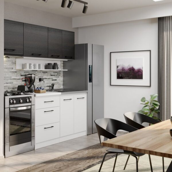 Mobila Bucatarie Soft Alb/Ferrara 200 cm C02