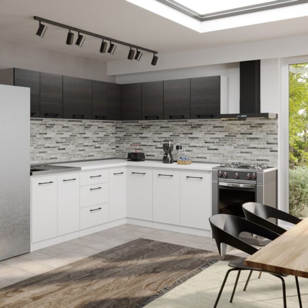 Mobila Bucatarie Soft Alb/Ferrara 240x180 cm C13