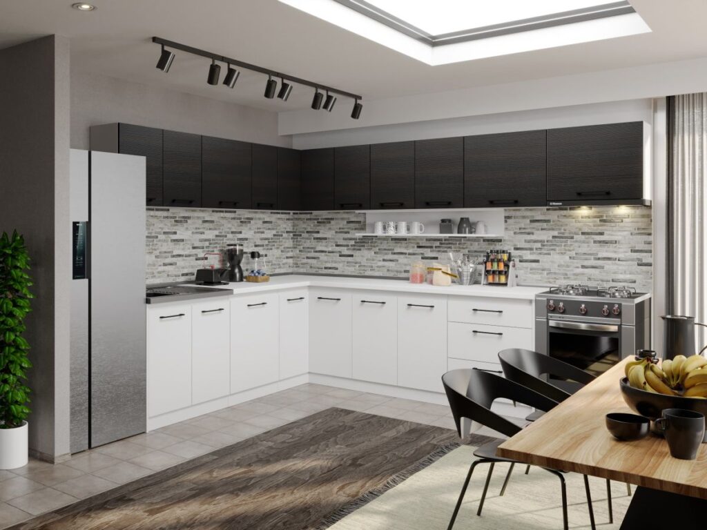 Mobila Bucatarie Soft Alb/Ferrara 240x300 cm C14