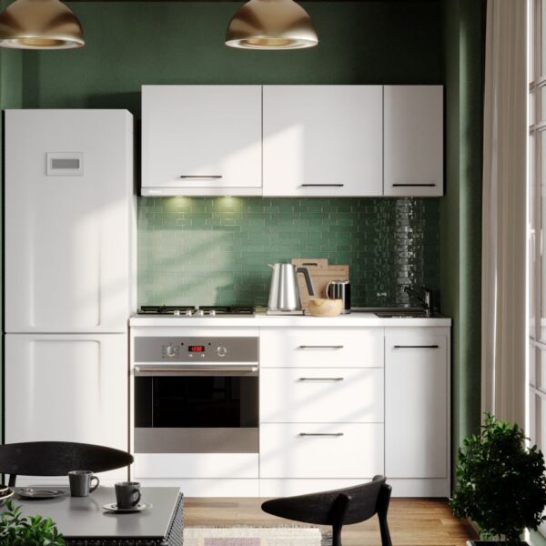 Mobila Bucatarie Soft Alba 150 cm C04