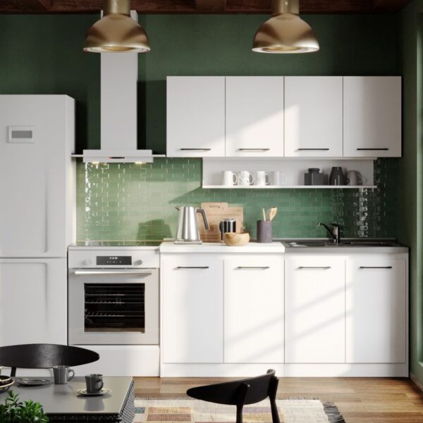 Mobila Bucatarie Soft Alba 160 cm C18