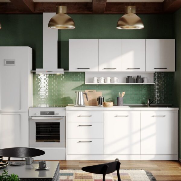 Mobila Bucatarie Soft Alba 180 cm C23