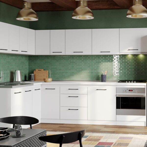 Mobila Bucatarie Soft Alba 180x280 cm C55