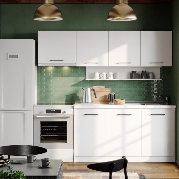 Mobila Bucatarie Soft Alba 210 cm C16