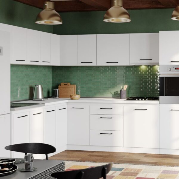 Mobila Bucatarie Soft Alba 220x280 cm C44