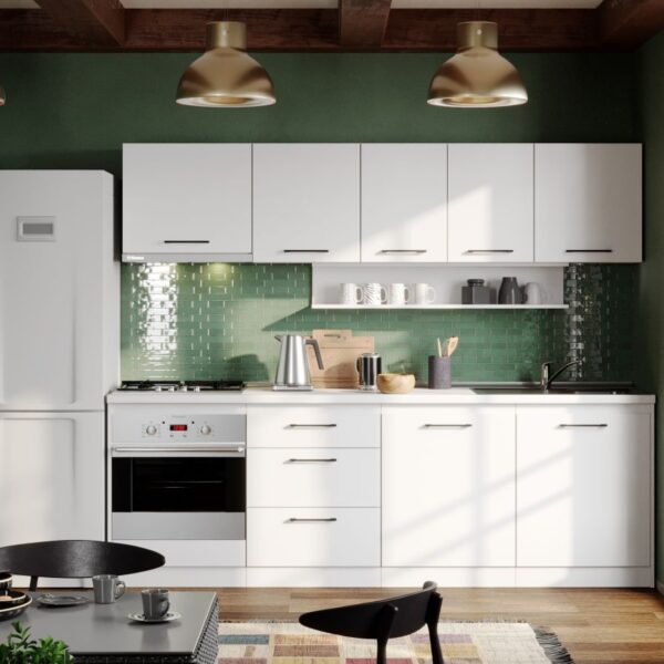 Mobila Bucatarie Soft Alba 240 cm C25