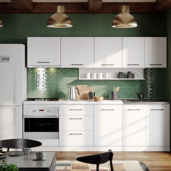 Mobila Bucatarie Soft Alba 250 cm C27