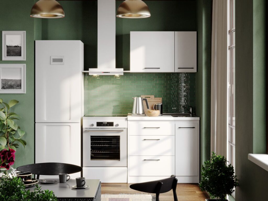 Mobila Bucatarie Soft Alba 90 cm C03